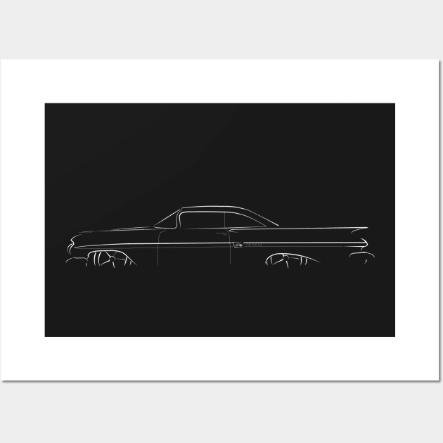 1959 Chevy Impala - profile stencil, white Wall Art by mal_photography